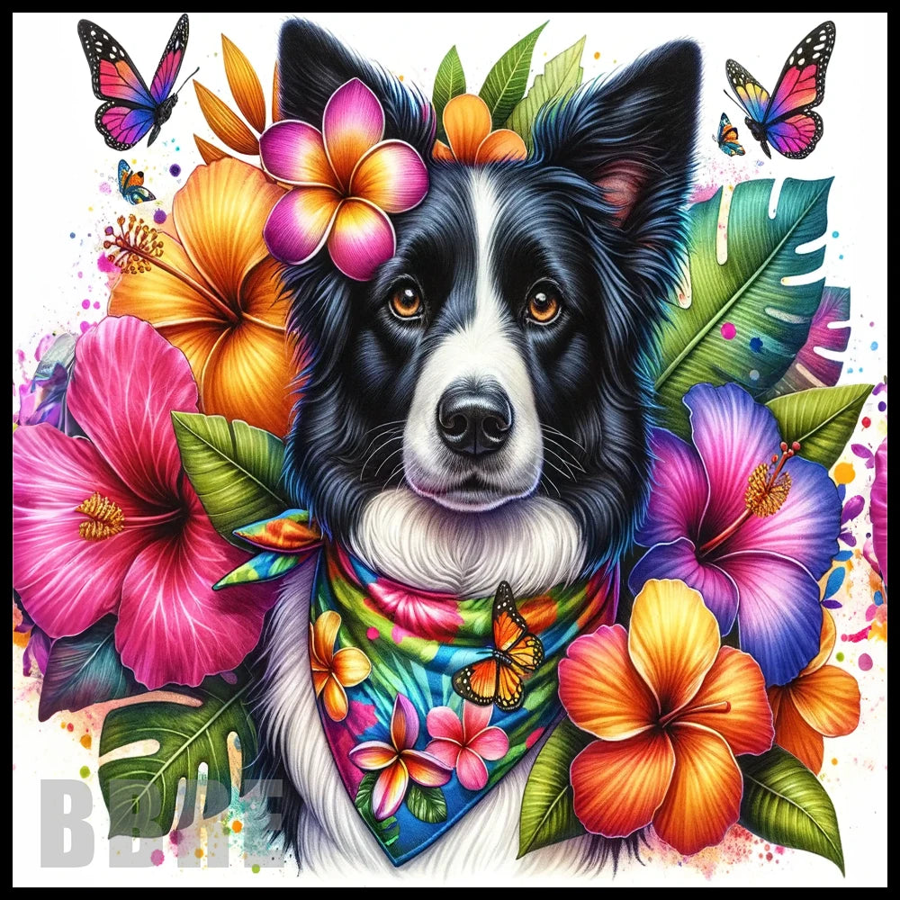 Floral Dog 3 20 OZ Sublimation Wrap