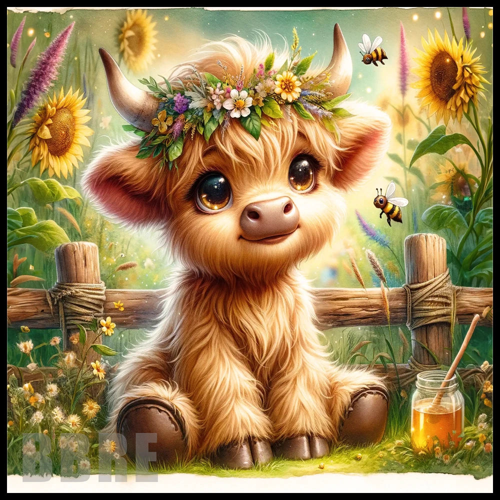 Floral Highland Cow 5 20 OZ Sublimation Wrap