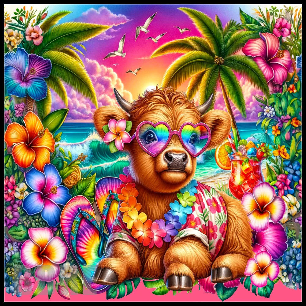 Tropical Cow 2 20 OZ Sublimation Wrap