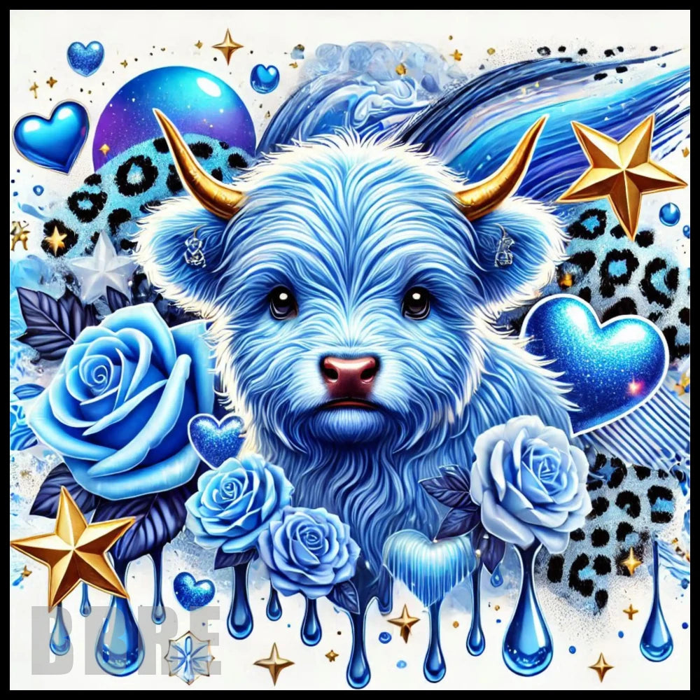 Blue Highland Cow 20 OZ Sublimation Wrap