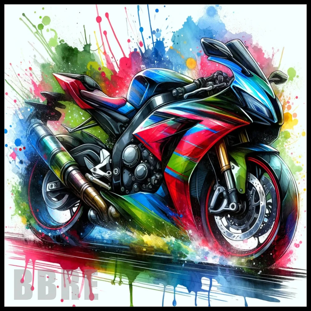 Colorful Motorcycle 20 OZ Sublimation Wrap