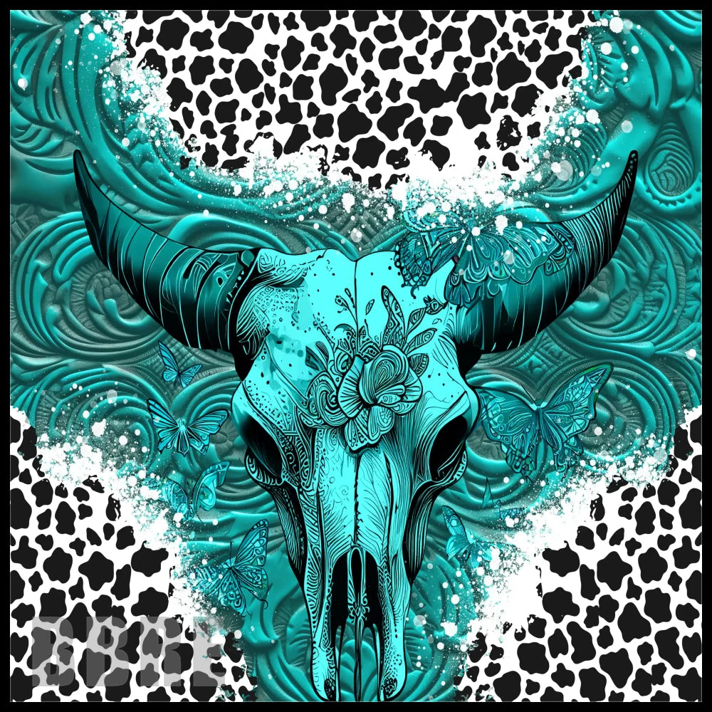 Turquoise Skull 3 20 OZ Sublimation Wrap