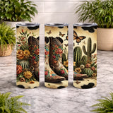 Floral Cowboy Boots 2 20 OZ Wrap Mockup