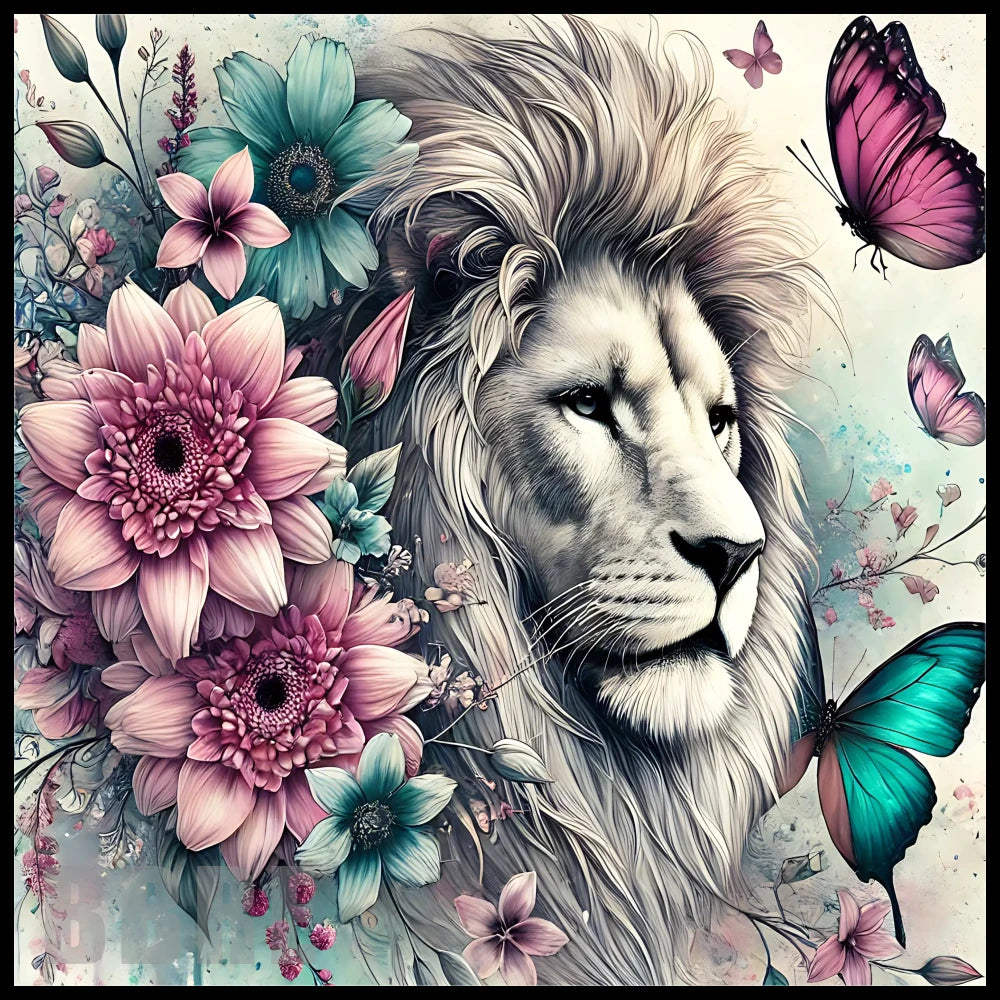 Floral Lion 2 20 OZ Sublimation Wrap