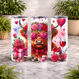 Floral Highland Cow 10 20 OZ Wrap Mockup