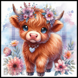 Floral Highland Cow 12 20 OZ Sublimation Wrap