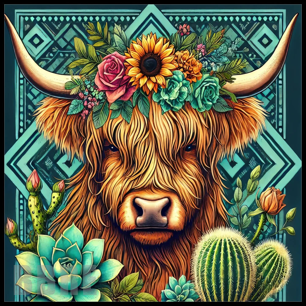 Floral Highland Cow 13 20 OZ Sublimation Wrap