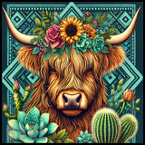 Floral Highland Cow 13 20 OZ Sublimation Wrap