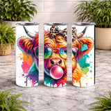 Colorful Cow 20 OZ Wrap Mockup