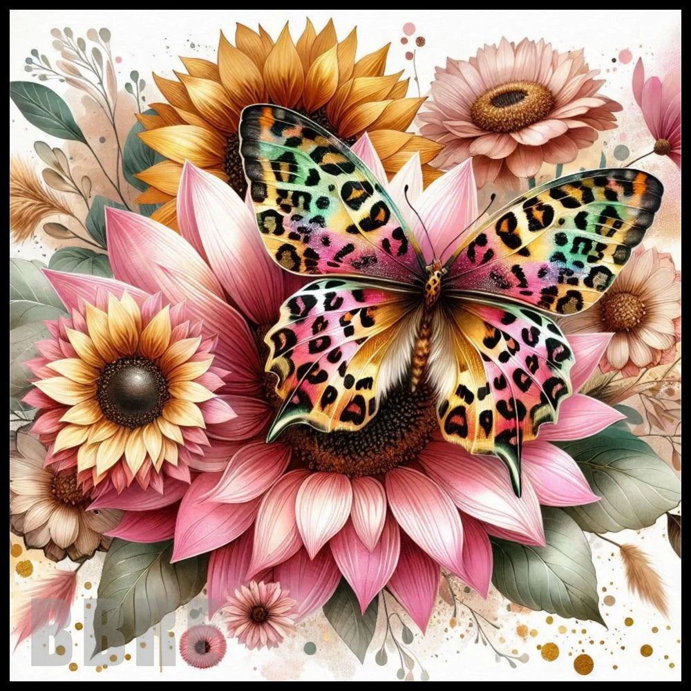 Floral Butterfly 3 20 OZ Sublimation Wrap