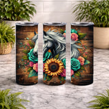 Floral Horse 16 20 OZ Wrap Mockup