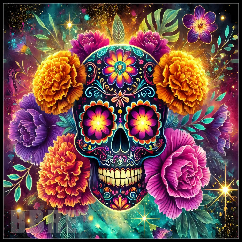 Floral Skull 35 20 OZ Sublimation Wrap