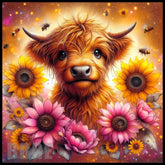 Floral Highland Cow 16 20 OZ Sublimation Wrap