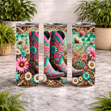Floral Cowboy Boots 4 20 OZ Wrap Mockup