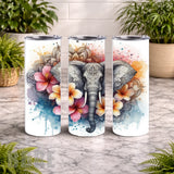 Elephant Floral 5 20 OZ Wrap Mockup