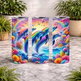 Rainbow Dolphins 20 OZ Wrap Mockup
