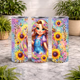 Sunflower Girl 20 OZ Wrap Mockup