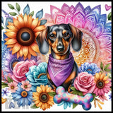 Floral Dachshund 20 OZ Sublimation Wrap