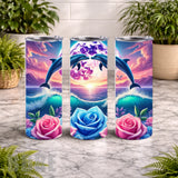 Dolphin Sunset 3 20 OZ Wrap Mockup