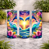 Dolphin Sunset 5 20 OZ Wrap Mockup