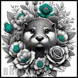 Otter Floral 20 OZ Sublimation Wrap