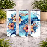 Dolphin Floral 4 20 OZ Wrap Mockup