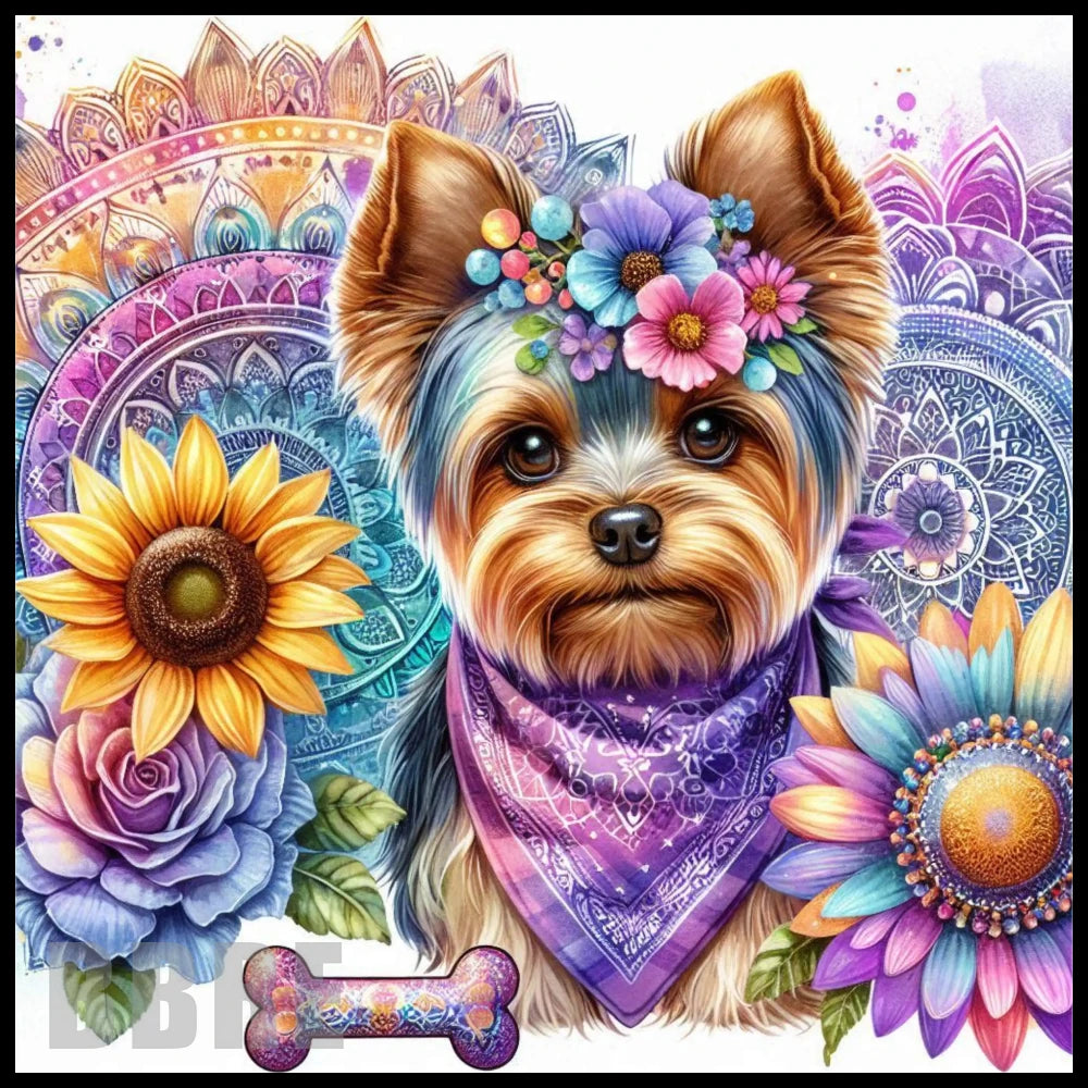 Floral Pup 3 20 OZ Sublimation Wrap