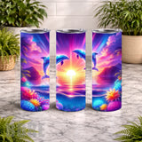 Dolphin Sunset 6 20 OZ Wrap Mockup