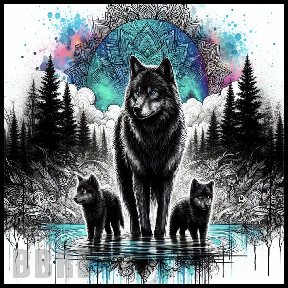 Wolf Family 2 20 OZ Sublimation Wrap