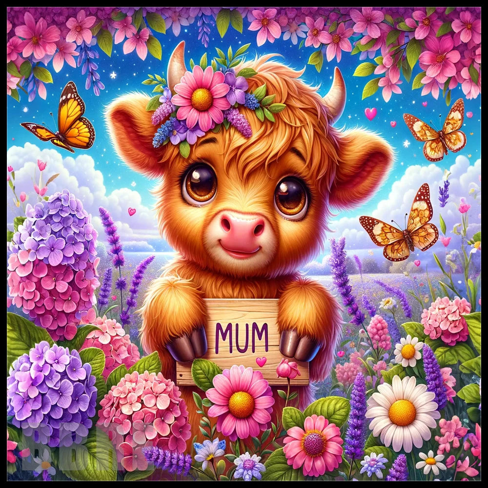 Floral Highland Cow 17 20 OZ Sublimation Wrap