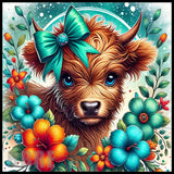 Floral Highland Cow 18 20 OZ Sublimation Wrap