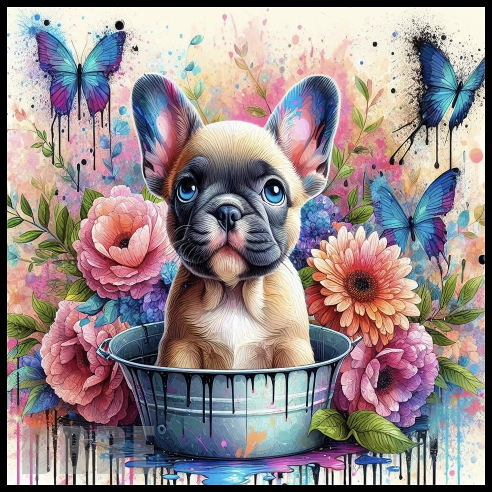 Floral Puppy 2 20 OZ Sublimation Wrap
