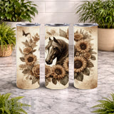 Floral Horse 21 20 OZ Wrap Mockup