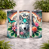 Wolf Floral 8 20 OZ Wrap Mockup