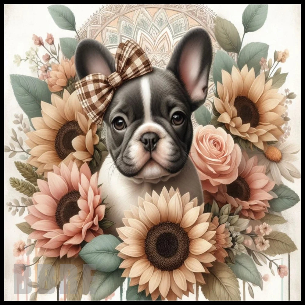 Floral Frenchie 3 20 OZ Sublimation Wrap