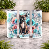 Floral Puppy 6 20 OZ Wrap Mockup