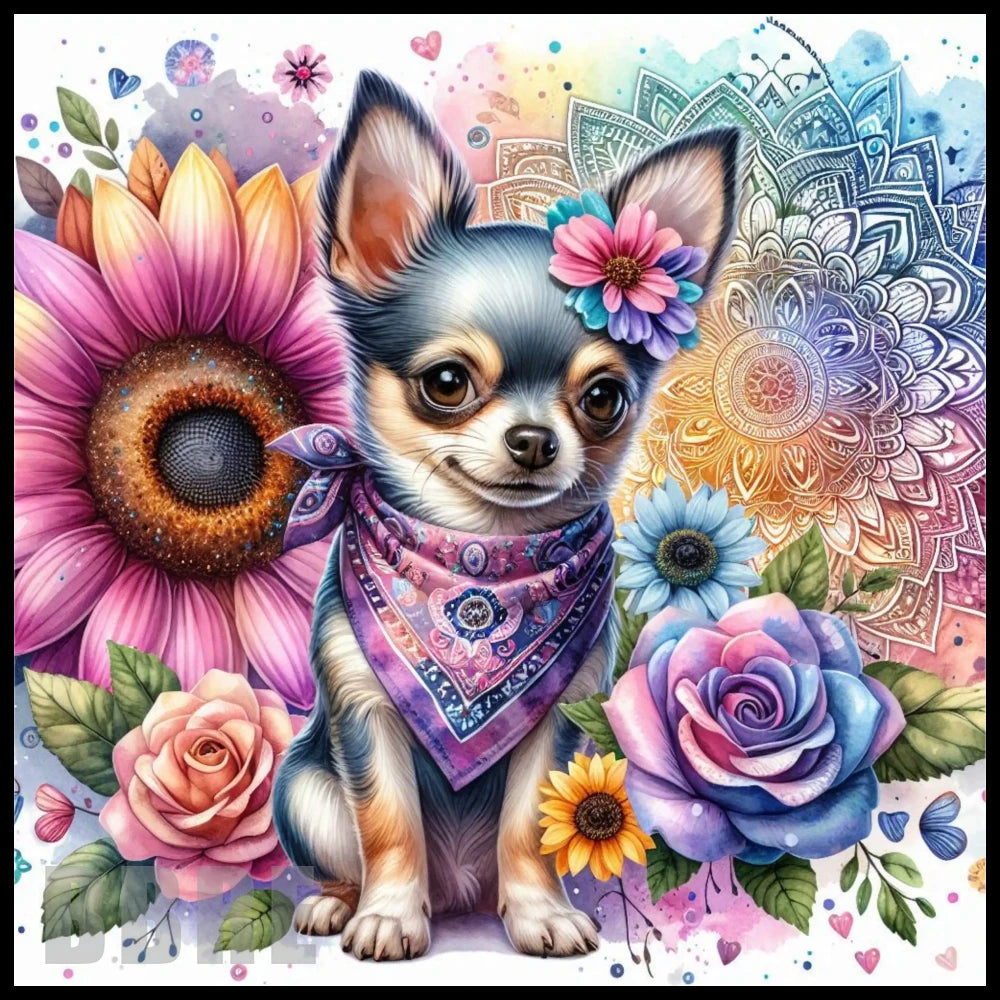 Floral Chihuahua 20 OZ Sublimation Wrap