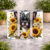 Floral Frenchie 4 20 OZ Wrap Mockup