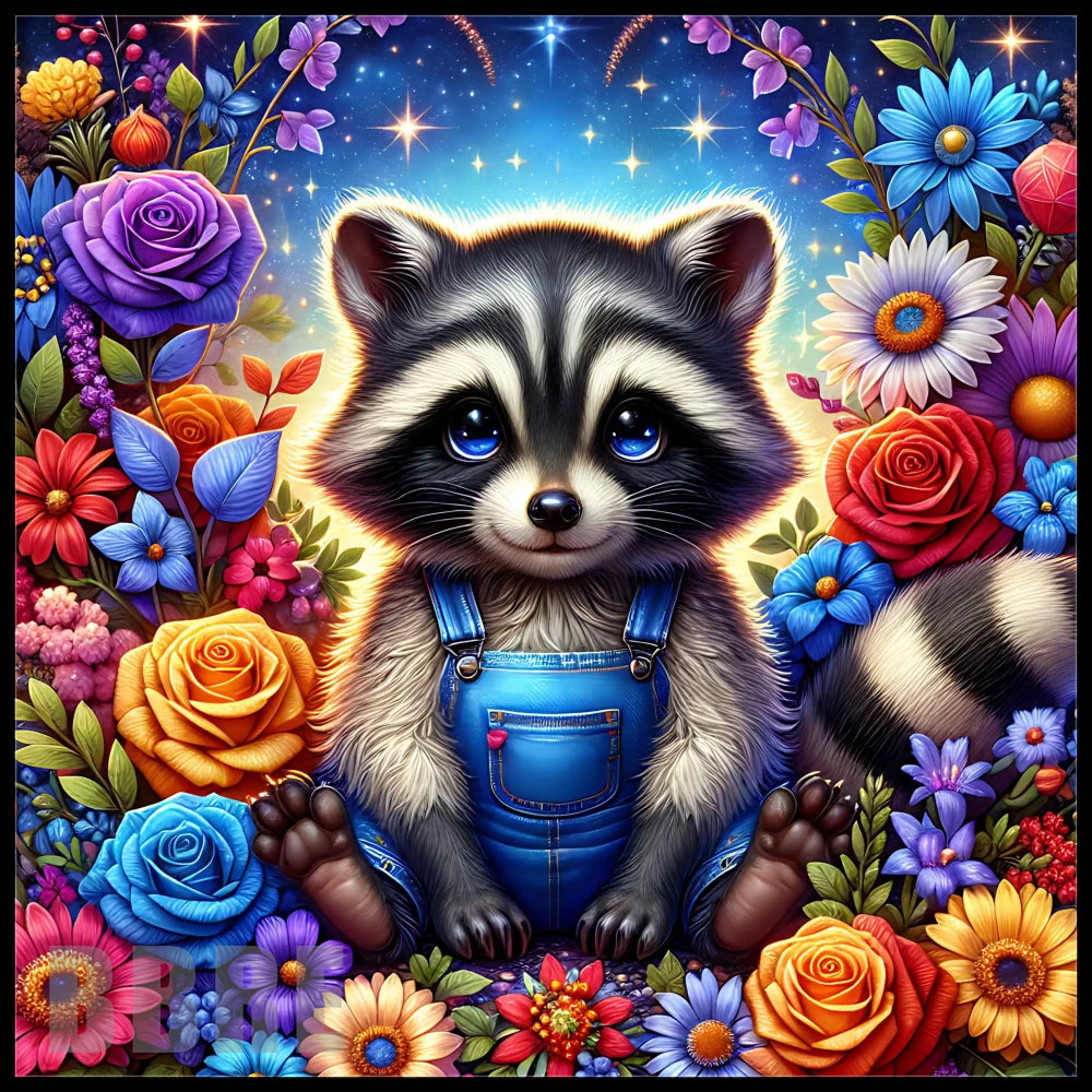 Floral Raccoon Main Image,