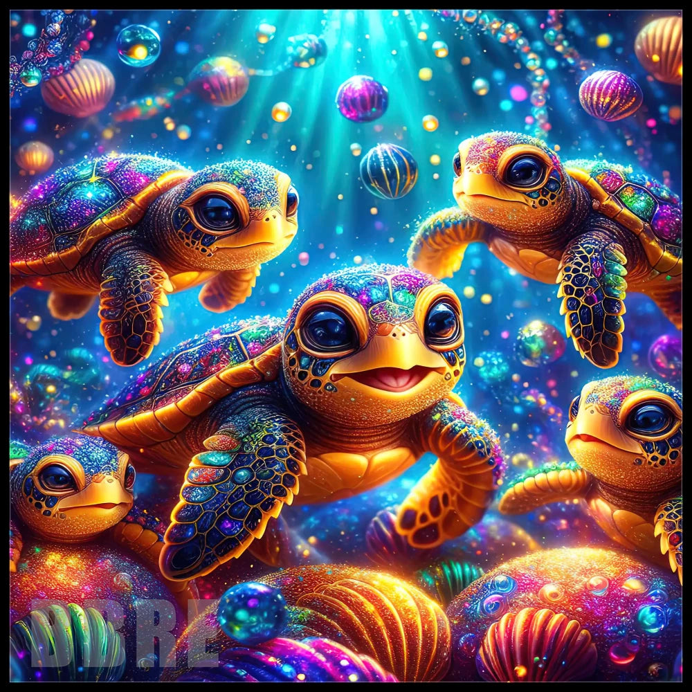 Colorful Sea Turtles Main Image,