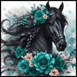 Floral Black Horse Main Image,