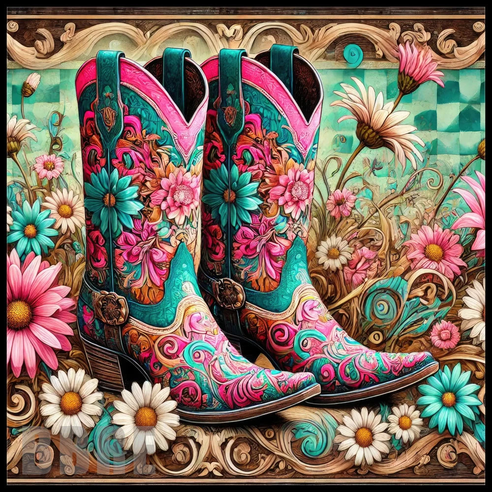 Floral Cowboy Boots 4 Main Image,