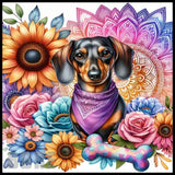 Floral Dachshund Main Image,