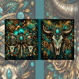 Turquoise Skull Mockup Image