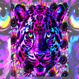 Vibrant Leopard Mockup Image