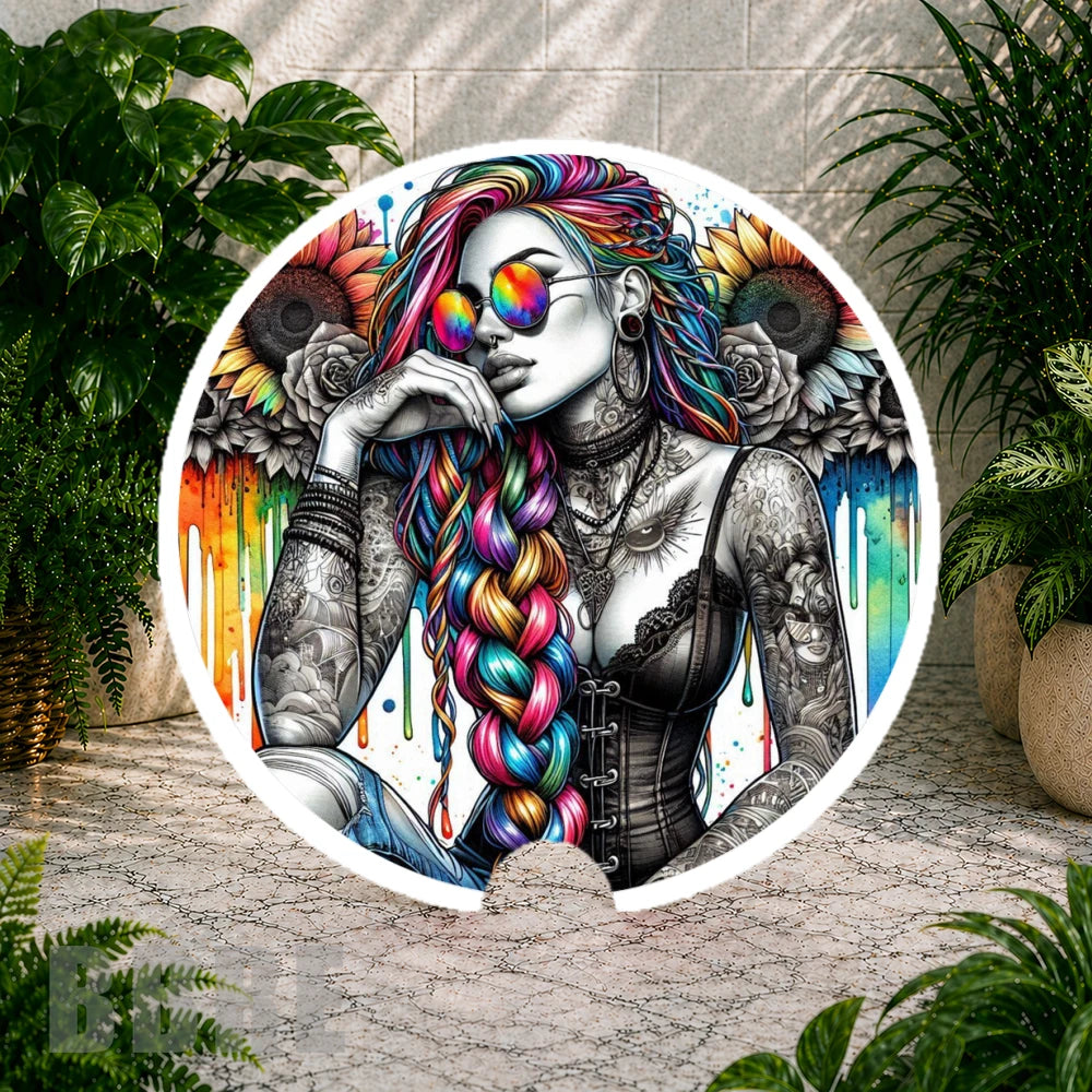 Colorful Tattooed Woman Coaster Sublimation Wrap