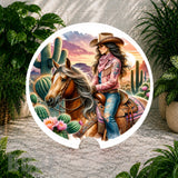 Cowgirl Sunset Coaster Sublimation Wrap