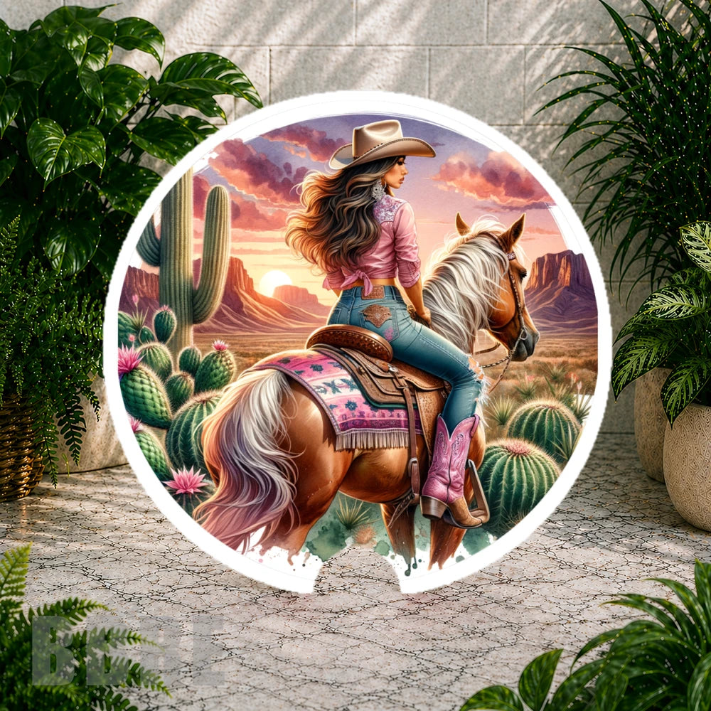 Cowgirl Sunset 2 Coaster Sublimation Wrap