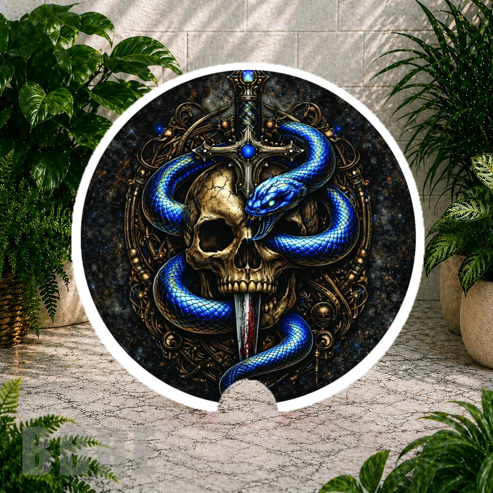 Blue Snake Skull Coaster Sublimation Wrap