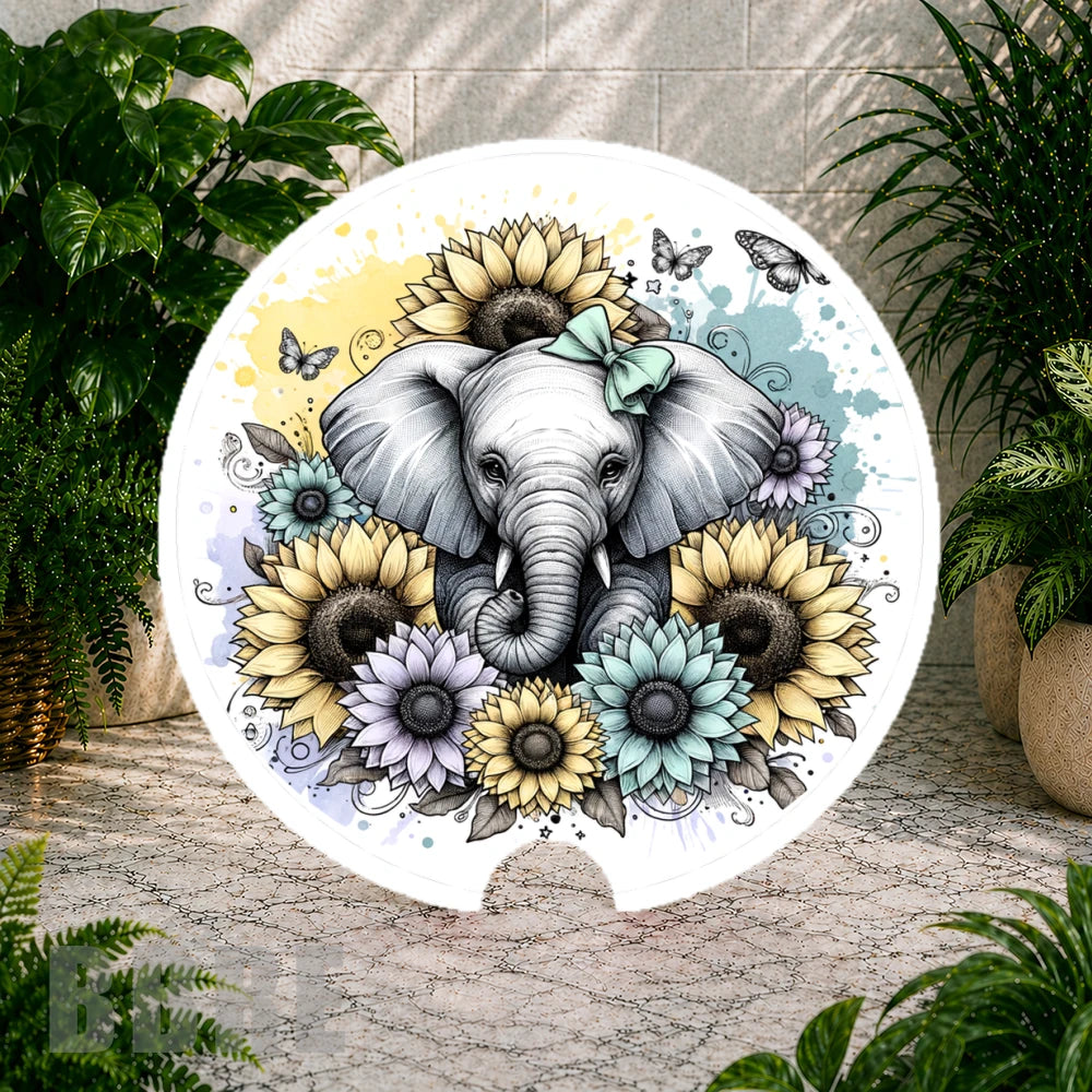 Elephant Floral Coaster Sublimation Wrap
